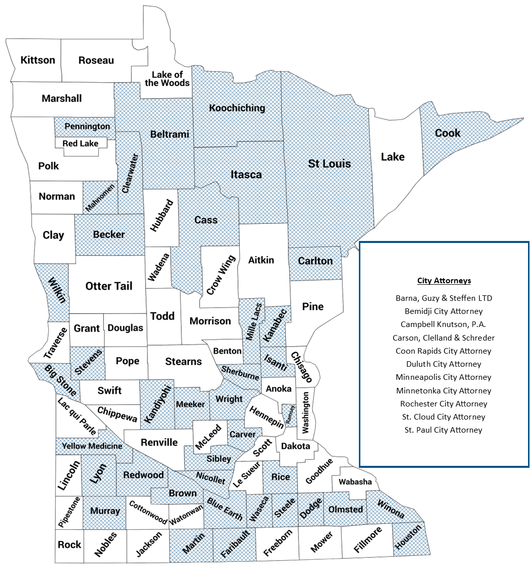 PROSECUTORbyKarpel Clients in Minnesota Map